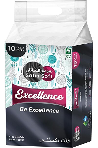Excellence مناديل وجه مزدوجة الطبقات × 140 ورقة، 10 قطع - عبوة من قطعة واحدة
