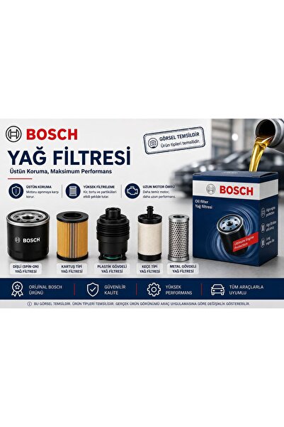 Bosch Honda Civic VII 1.6 iES 110 HP 2001-2005 Uyumlu Yağ Filtresi