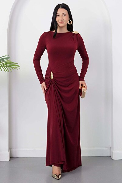 PULLIMM Rochie cu decolteu tip crewneck și cataramă la umăr K-262730
