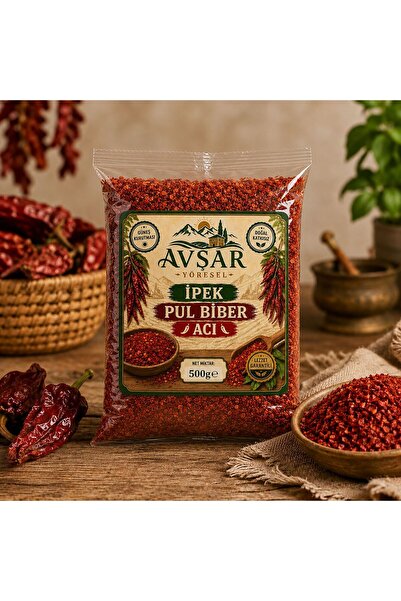 AVŞAR YÖRESEL GAZİANTEP GÜNEŞ KURUTMASI İPEK PUL BİBER ACI 500 GR