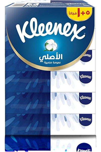 Kleenex علبة مناديل وجه أصلية، طبقتين، عبوة تحتوي على 6 × 70 منديل