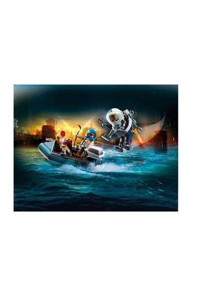 Playmobil Σύλληψη του Κλέφτη Τεχνών από Αστυνομικό Τζετπακ (70782)