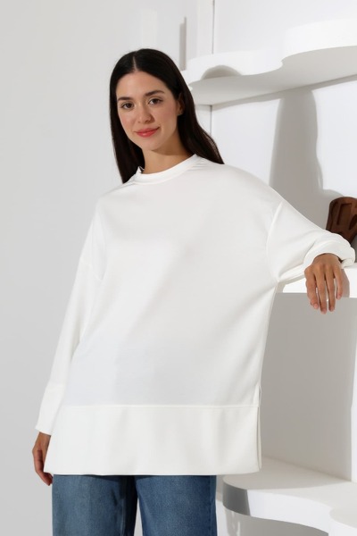 Sabr Women's Modal Oversize Long Tunic with Slit Detail