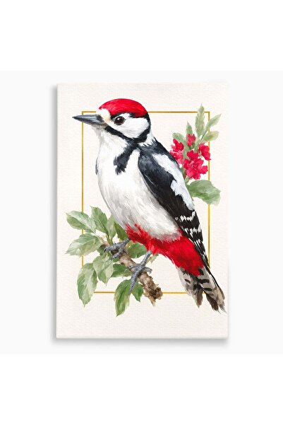 Luxcanva Tablou Canvas Ciocanitoare Pe Ramura 70x100 cm pe Sasiu Lemn Ciocani...