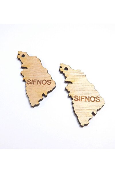 NO BRAND Sifnos κρεμαστό ξύλινο 38x24mm/10 τμχ