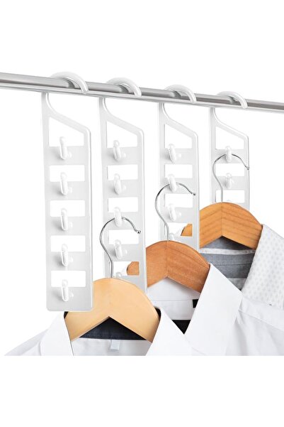 TERRIFI Space Saving Hangers for Clothes 4 Pack Closet Organizer Hangers with...