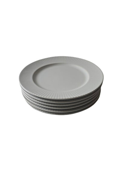 Cesiro Set de 6 farfurii pentru desert, 21 cm, Cesiro, Alb mat cu margine str...