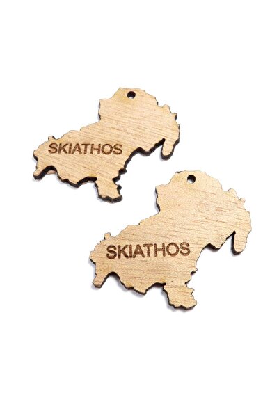 NO BRAND Skiathos κρεμαστό ξύλινο 34.5x42mm/10 τμχ