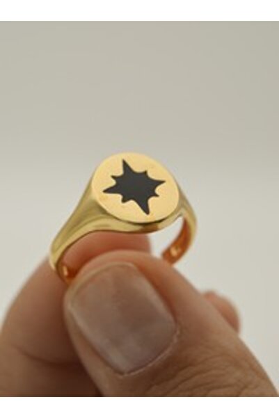 Stoneage North star ring - gold color -