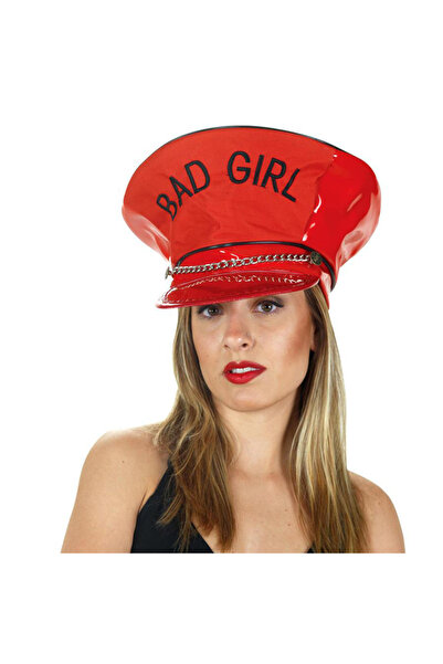 Clown Βινυλίνιο Καπέλο  "Bad Girl " Κόκκινο (70870)
