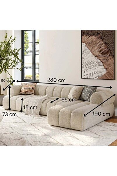 Maharat Al Bahar L-Shape Sofa Set – Brand New | Beige Color | Latest Design