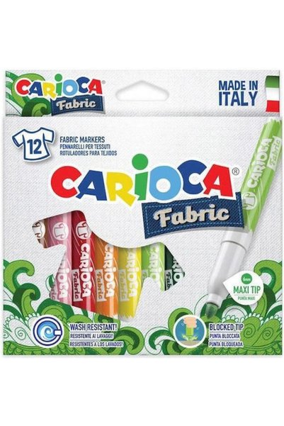 carioca Μαρκαδόροι Ζωγραφικής 12 Χρώματα για Ύφασμα (40957)