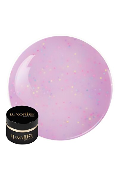 LUXORISE UV Construction Nail Gel Confetti Cake 15ml, Velvet Topping