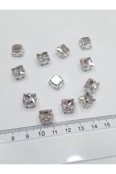 CRYSTALSHOP Stakleni kamen u kućištu - kvadrat 10*10 mm (50 AD)