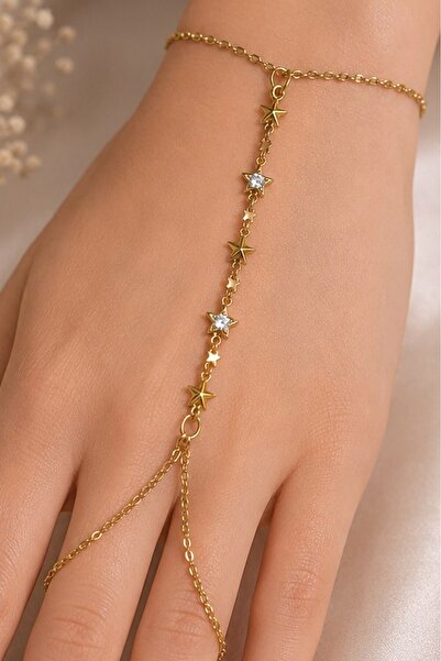 X-Lady Accessories Altın Renk Yıldız Çelik Q Şahmeran - 3885