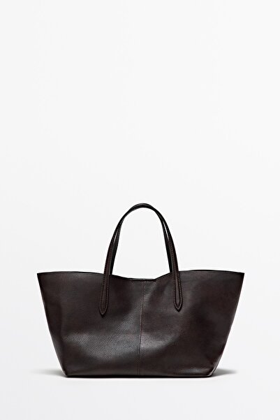 Massimo Dutti Napa deri orta boy tote çanta