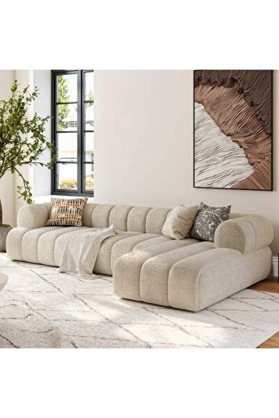 Maharat Al Bahar L-Shape Sofa Set – Brand New | Beige Color | Latest Design