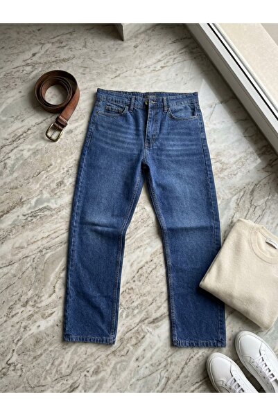 Erkek Straight Baggy Fit Açık Mavi Pantolon