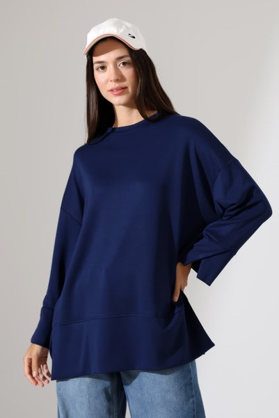Sabr Women's Modal Oversize Long Tunic with Slit Detail