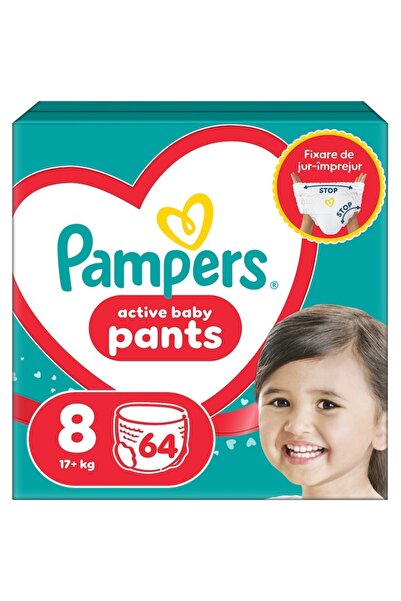 Pampers Пелени-гащички Активни бебешки гащички Мега кутия Размер 8, 17кг+, 64...