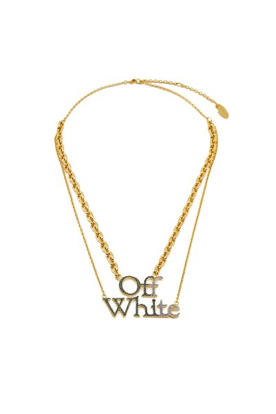 OFF WHITE Colier multicolor albastru pentru femei OWOB097S23MET0028445