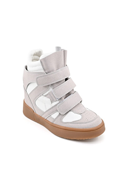 Tmall Adidași de damă, cu platformă, din piele ecologică cu aspect inversat, D1512, albi
