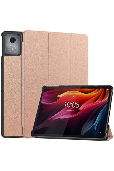 OEM Θήκη Τριπλής Αναδίπλωσης με Στήριγμα για Lenovo Tab K11 Plus - Ροζ Χρυσό