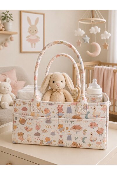 CERTIVA Keçe Kız Bebek Organizer Çantası – İskandinav Desenli Bebek Bakım Çan...