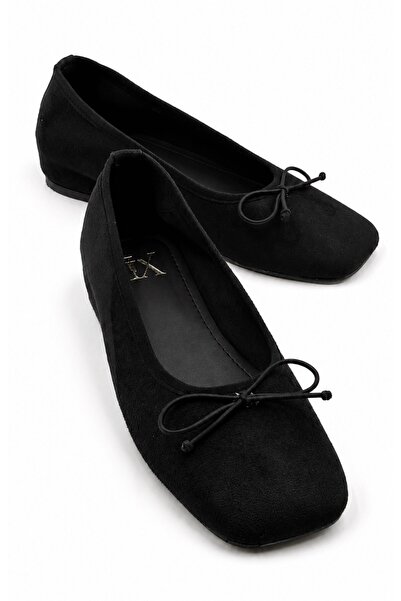 İX Γυναικεία παπούτσια μπαλαρίνας Fly Suede με λεπτό φιόγκο, κρυφό τακούνι 3 ...