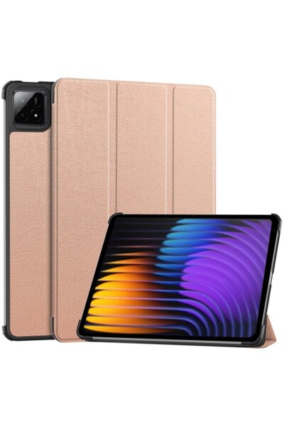 OEM Θήκη Τριπλής Αναδίπλωσης για Xiaomi Pad 7 Pro / Pad 7 - Ροζ Χρυσό