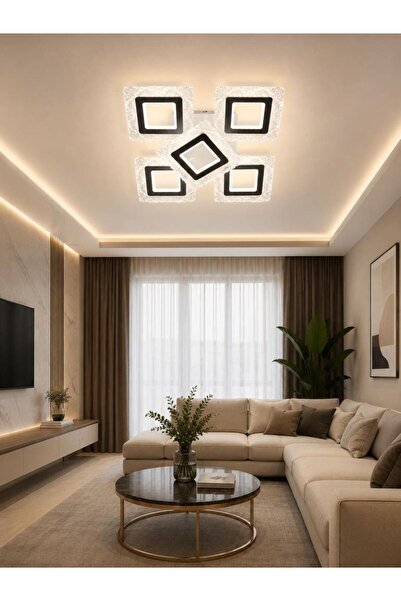 Eray Aydınlatma A016-4+1 Beyaz Dimmer Kumandalı Led Avize