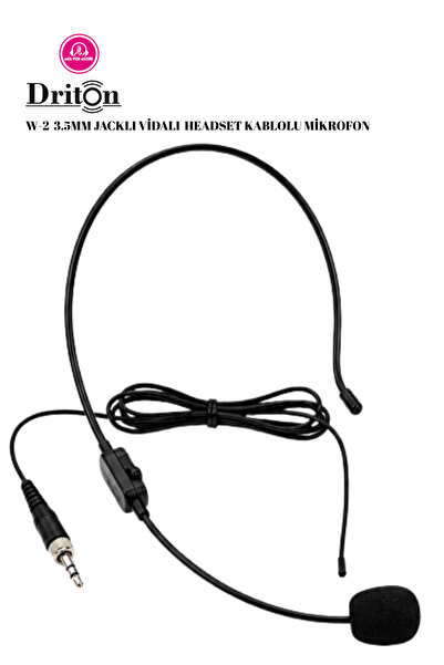 DRİTON W-2 3.5MM JACKLI VİDALI PROFESYONEL KABLOLU HEADSET MİKROFON
