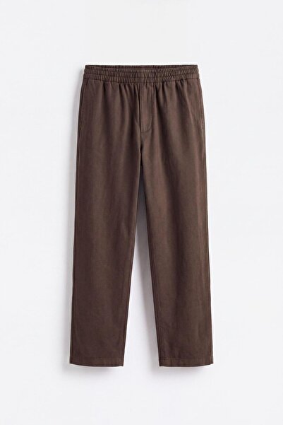 GIESTO basic™ BELİ LASTİKLİ GABARDIN TABA PANTOLON