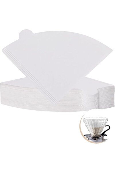 WEZCHUGHAOL Coffee Filters V60 Cone Paper White 100 Count 2-4 Cup Unbleached ...