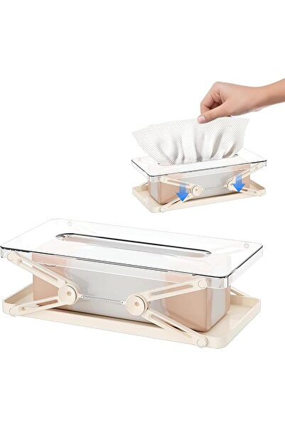 GENERAL Tissue Box with Spring, Clear Tissue Box Cover Holder with Automatic ...