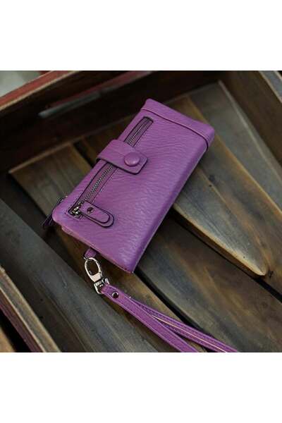 rinkadoll Purple Color Soft Texture Quality Stylish Functional Wallet Clutch Bag