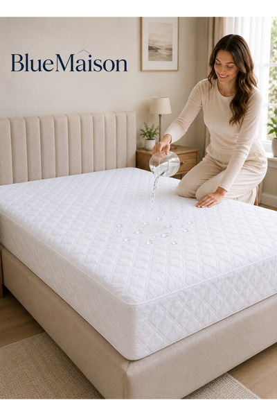 BlueMaison Eco Quilted Fitted Liquid-Proof Mattress Cover |   Single Person |   Double |   Battal Boy |   Baby |   Mattress Protector