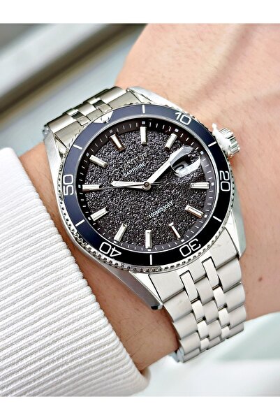 Quantum Silver-Black 10 Atm Sapphire Glass Japanese Miyota Complete Steel Men...