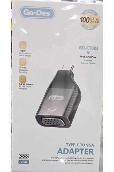 Go-Des Type-C to VGA Adapter , 1080P ,Stable , Large Screen