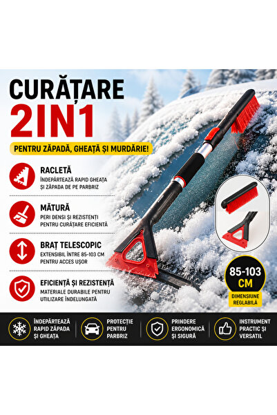 SMARTECH Racletă telescopică auto, lungime reglabilă de la 86 la 103 cm, efic...