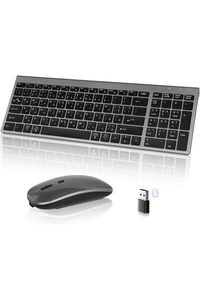 Xkimos Arabic/English Wireless Keyboard and Mouse Combo,3 IN 1 Bluetooth 3.0 ...