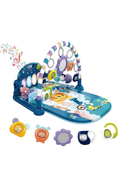 Giftry Saltea de activitati pentru bebelusi, interactiv, 5 jucarii senzoriale...