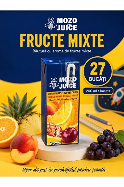 Mozo 🍍 JUICE suc pai – Băutură cu aromă de fructe mixte, 27 × 200 ml pachet ...
