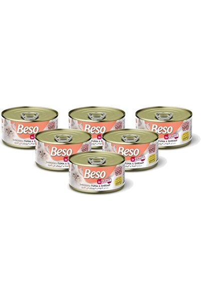 Beso Beach Beso Shredded Tuna & Shrimp in Gravy for Adult Cats, Grain-Free We...