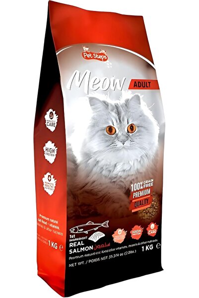 Pet Steps Meow Adult Cat Food – Real Salmon Recipe, 1 Kg – Protein-Rich, Nutr...