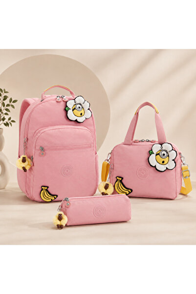 Kipling Girl's School Bag Set of 3 (Bag + Lunch Box and Pen Holder) Kpsetkpki...