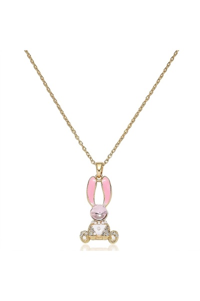 Peach Jewelry Παιδικό μενταγιόν κουνέλι επιχρυσωμένο