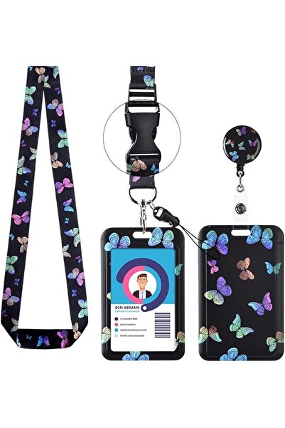 TERRIFI ID Badge Holder with Lanyard (Colour Butterfly)