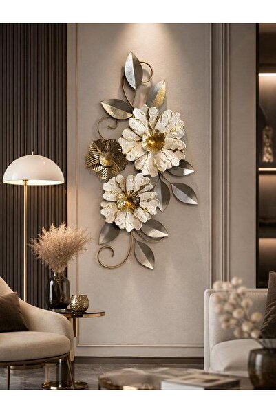 ROSSEV Metal Duvar Panosu 90x49cm Papatya– Beyaz
