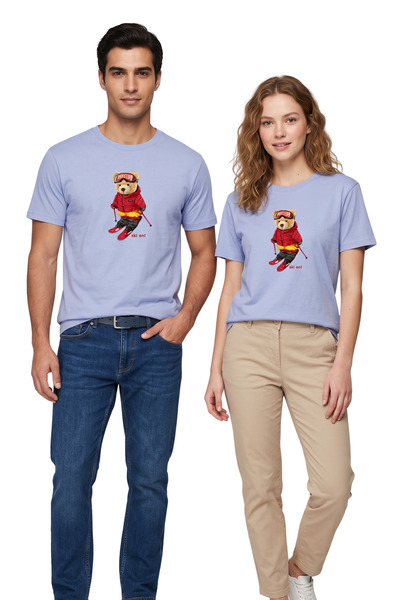 DK DAKSEL Μπλουζάκι Kayakçı Winter Teddy Bear με στάμπα μπλε χρώματος, 100% β...